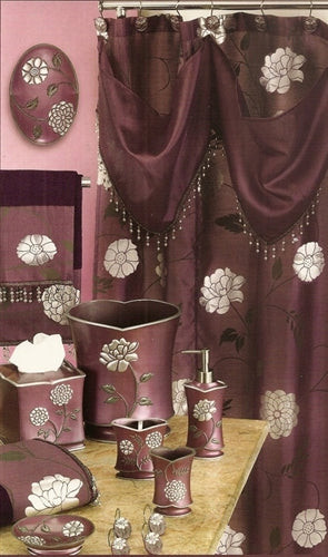 Avantie Purple Shower Collection with Valance
