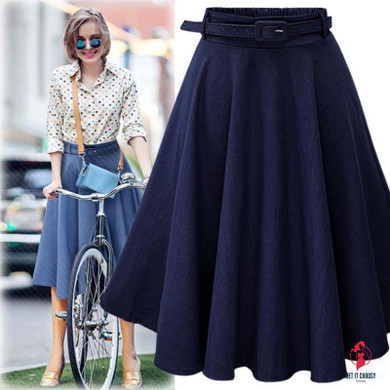 Denim Jeans Skirts A line Casual Skirt High Elastic Waist Streetwear Midi Pleated Female Clothing Denim Jeans Skirts A line Casual Skirt High Elastic Waist Streetwear Midi Pleated Female Clothing