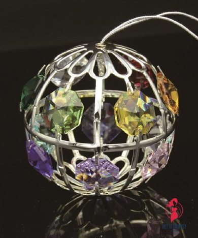 24K gold plated crystal ball with Swarovski