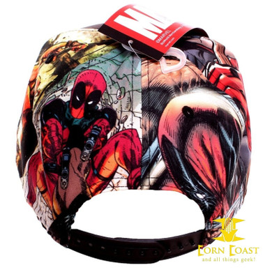Marvel Deadpool All Over Sublimated Print Snapback Baseball Hat OOP