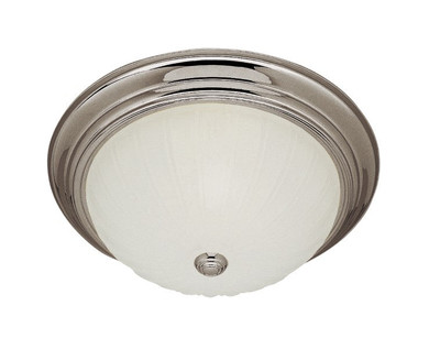 Classic 13 Inch Melon Flushmount - Nickel