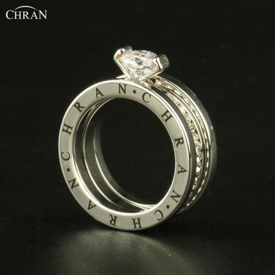 Elegant Crystal Classical Pave Band Zircon Rings