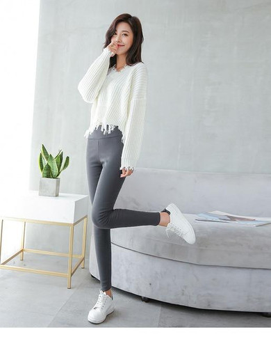 velvet thickening warm pencil pants thicker elastic trousers
