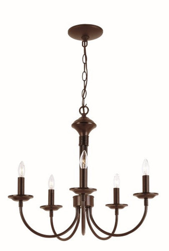 Colonial Candles 5 Light Chandelier In Bronze