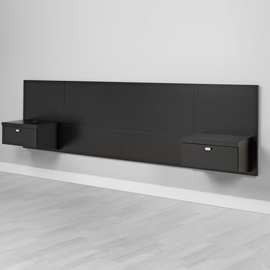 Prepac Series 9 Designer Floating Headboard and Nightstands