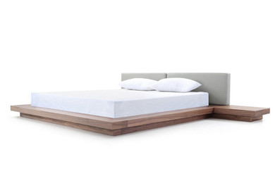 Modrest Opal Modern Walnut & Grey Platform Bed