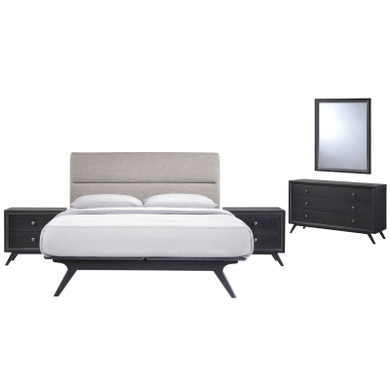 Addison 5 Piece Queen Bedroom Set in Black Gray