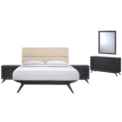 Addison 5 Piece Queen Bedroom Set in Black Beige-MOD-5267-BLK-BEI-SET