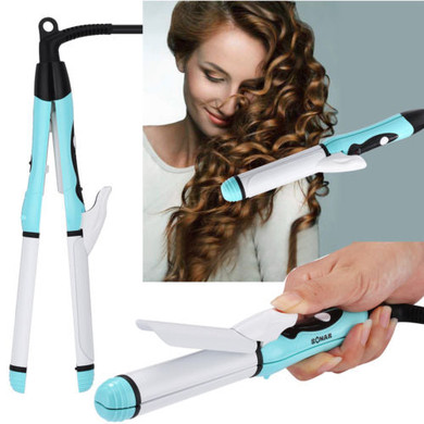 2 in 1 mini hair straightener and curling iron