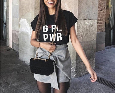 Girl Power (pwr) Print Fashion Tshirt