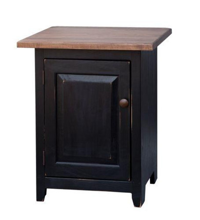 NIGHTSTAND END TABLE  Amish Handmade Shaker Wormy Maple Bedroom Stand w Storage