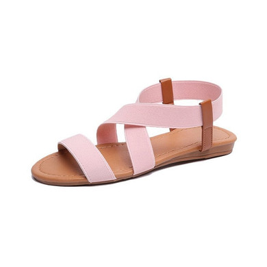 Casual Elastic Band Flat Gladiator Sandals