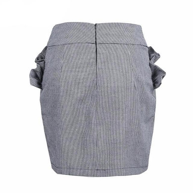 Houndstooth High-Waist Skirt