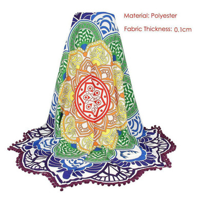 Bohemian Mandala Tassel Beach Round Tapestry Hippie Throw Roundie Yoga Mat Towel