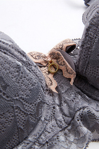 Free Shipping Grey Lace Lingerie Set