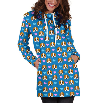Dog Hearts Womens Hoodie Dress