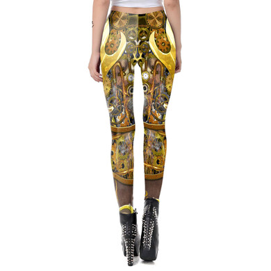 Retro Steampunk Gear Leggings