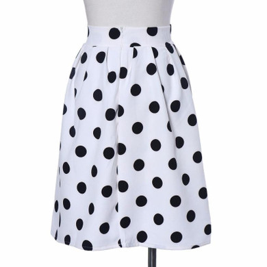 Women's High Waist Umbrella Flare Polka Dot Retro Puff Skirt