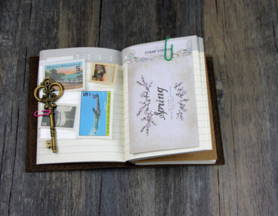 Junetree Handmade Vintage Traveler's Notebook Diary Journal Blank Leather Cover