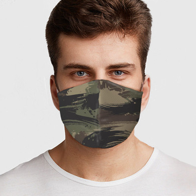 Reusable Face Cover - Green Camo Face Mask