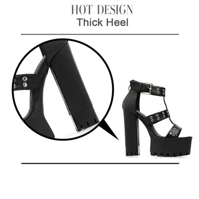 Chunky Heel Platform Shoes