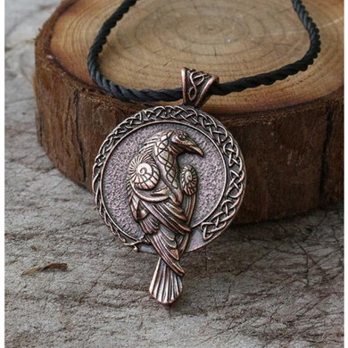 Viking Raven Pendant Necklace