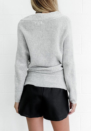 Grey Bandeau Off Shoulder Backless Oversize Casual Pullover Sweater