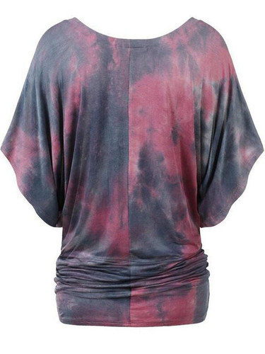 Casual Loose Round Neck Printed Batwing Short Sleeve T-Shirt Casual Loose Round Neck Printed Batwing Short Sleeve T-Shirt