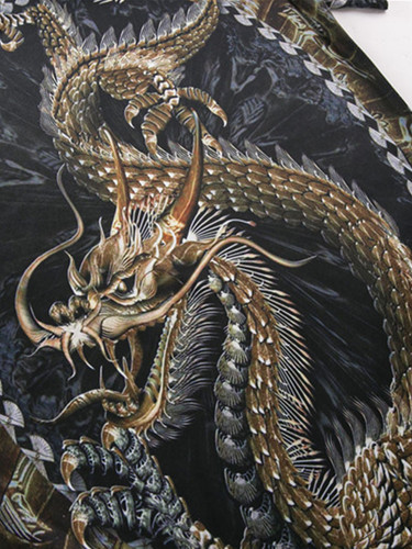 Casual Round Neck Dragon Printed T-Shirt