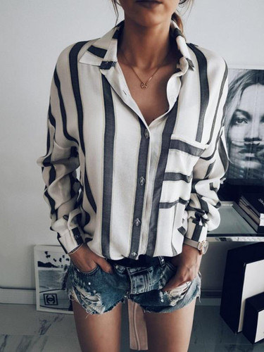 Stripes Fashion Blouses&shirts Tops