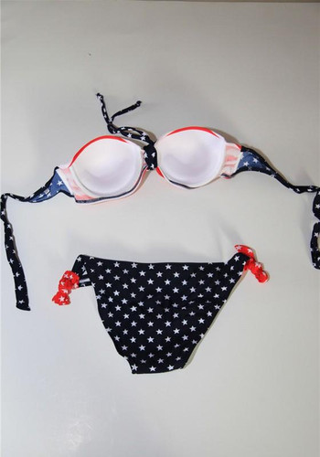 Sapphire Blue Floral 2-in-1 Tie Back Condole Belt Swimwear