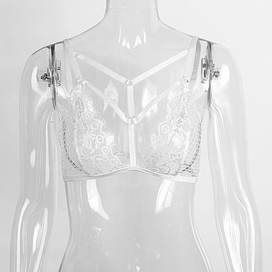 White Cut Out Lace Spaghetti Strap Backless Clubwear Vest White Cut Out Lace Spaghetti Strap Backless Clubwear Vest