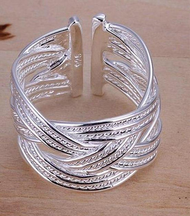 Viking/Norse Silver Braided 925 Sterling Silver Adjustable Ring Unisex Viking/Norse Silver Braided 925 Sterling Silver Adjustable Ring Unisex