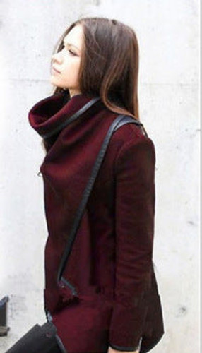 New Fashion Women Asymmetric Trench Winter Woolen Overcoat Woolen Coat 6 Colors