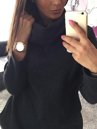 Black Pockets Long Sleeve Casual Sweet Going out Mini Dress