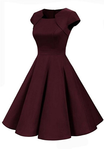Red Irregular Draped Round Neck Long Sleeve Midi Dress
