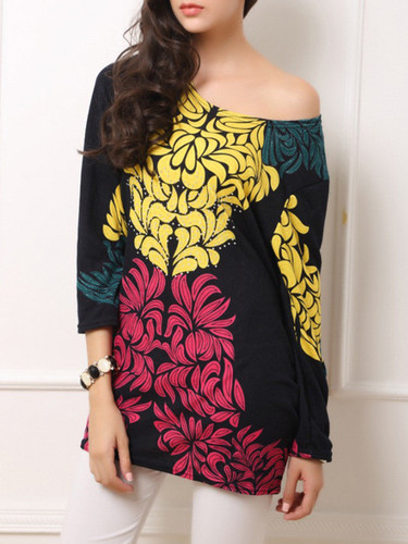 Casual Colorful One Shoulder Printed Mini Shift Dress