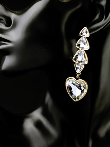 Casual Heart Shape Crystal Earring Casual Heart Shape Crystal Earring