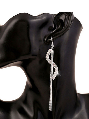 Casual Pair Of Stylish Rhinestone Earrings