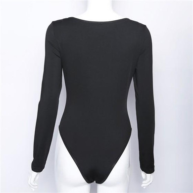 Black Rivet Long Sleeve High Waisted Short Jumpsuit