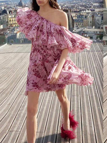 Floral Off-the-shoulder Mini Dress