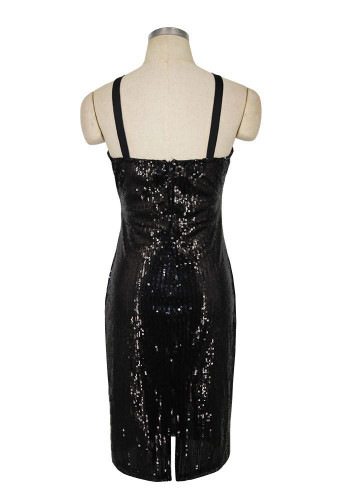 New Black Sequin Off Shoulder Backless Halter Neck Bodycon Party Mini Dress New Black Sequin Off Shoulder Backless Halter Neck Bodycon Party Mini Dress