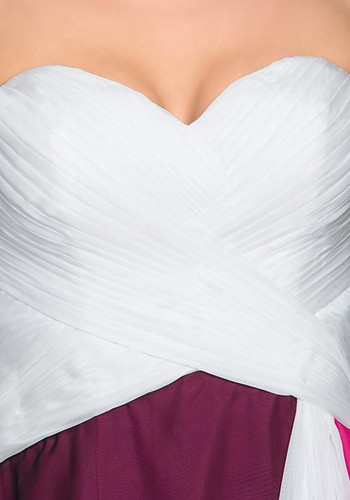 New Red Patchwork Irregular Slit Bandeau Zipper Prom Evening Party Homecoming Maxi Dress