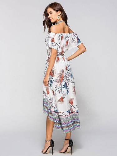 Off-the-shoulder Bohemia Midi Dress