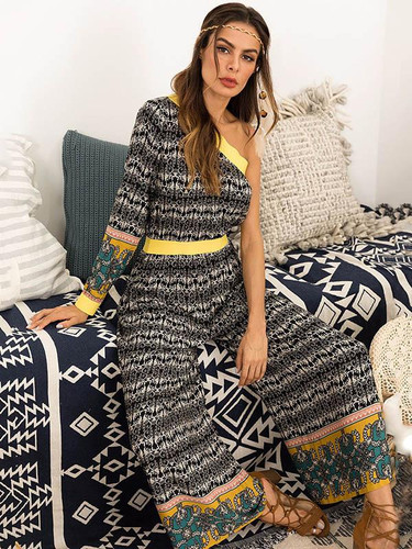 Floral Off-the-shoulder Bohemia Jumpsuits