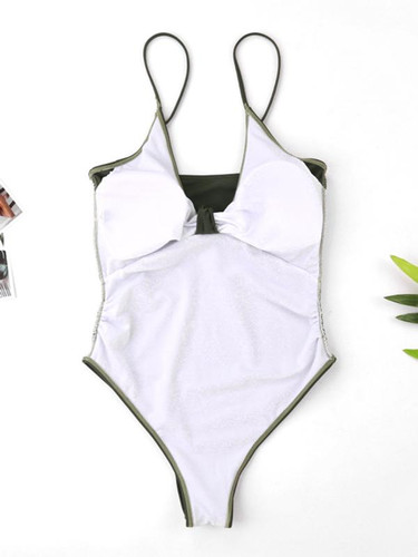 Bowknot Solid Spaghetti Straps One piece Swimwear Bowknot Solid Spaghetti Straps One piece Swimwear