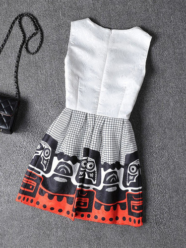 Casual Round Neck Fabulous Plaid Printed Skater Dress