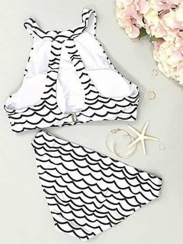 Casual Fashion Striped Push Up Bikini Set