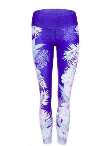 Floral&Feather Printed Sports Yoga Leggings Bottoms