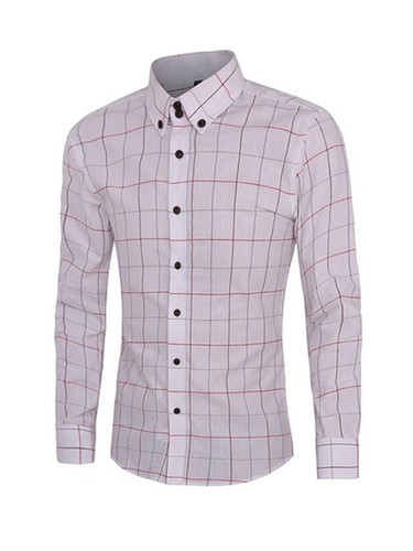 Casual Men's Assorted Colorsplaid Small Lapel Shirt